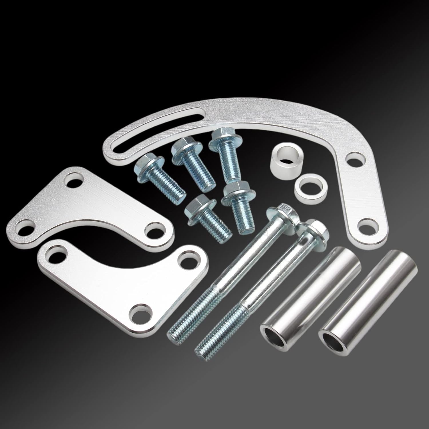 Power Steering Pump Bracket Adjustable Compatible with SBC LWP 350 Small Block Long Water Pump