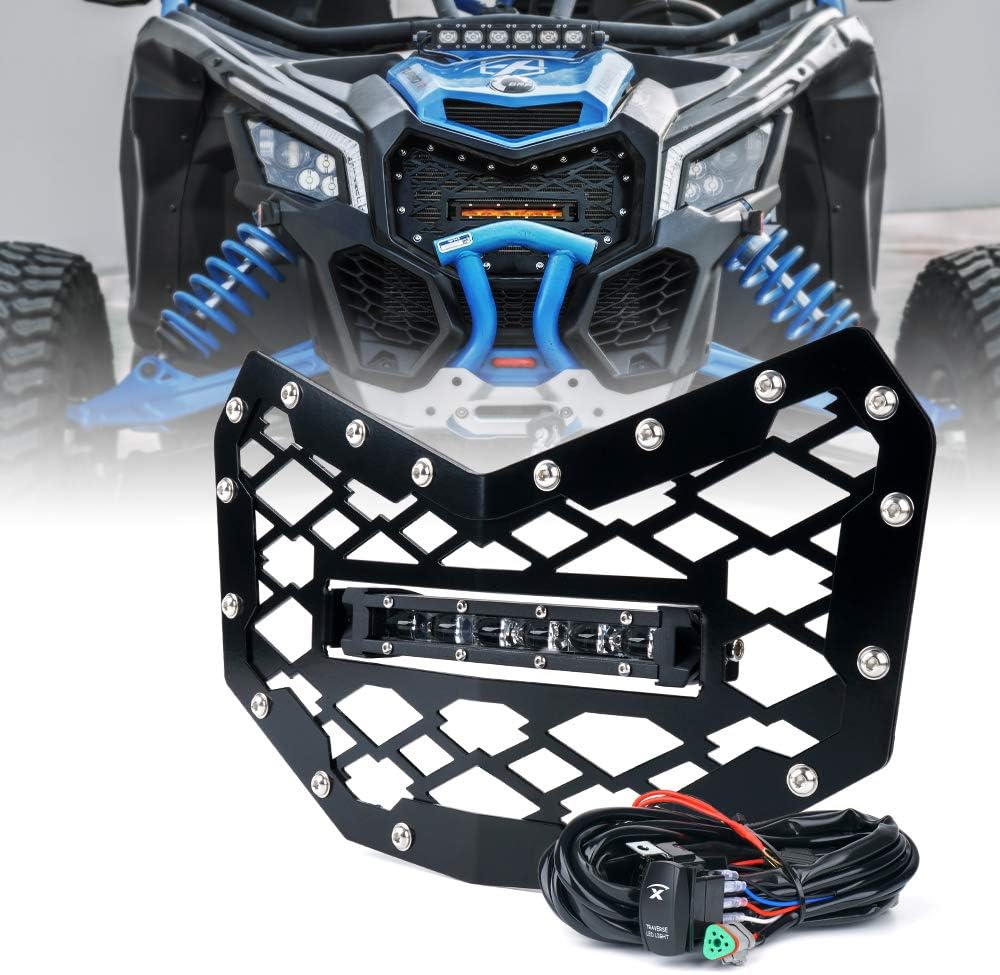 Xprite Black Steel Mesh Grille Grill with 8