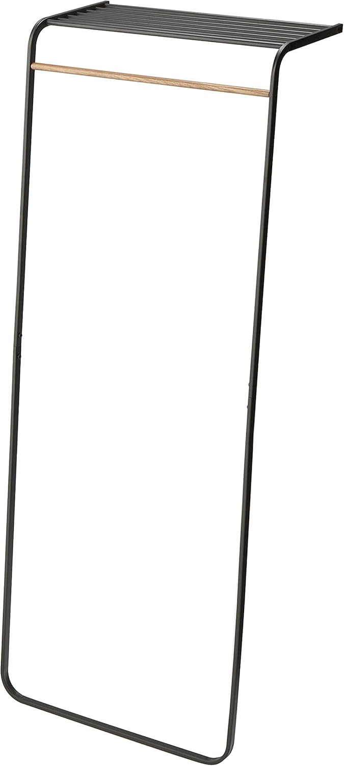 Yamazaki Home Leaning Shelf Coat Hanger, One Size, White Pack of 2