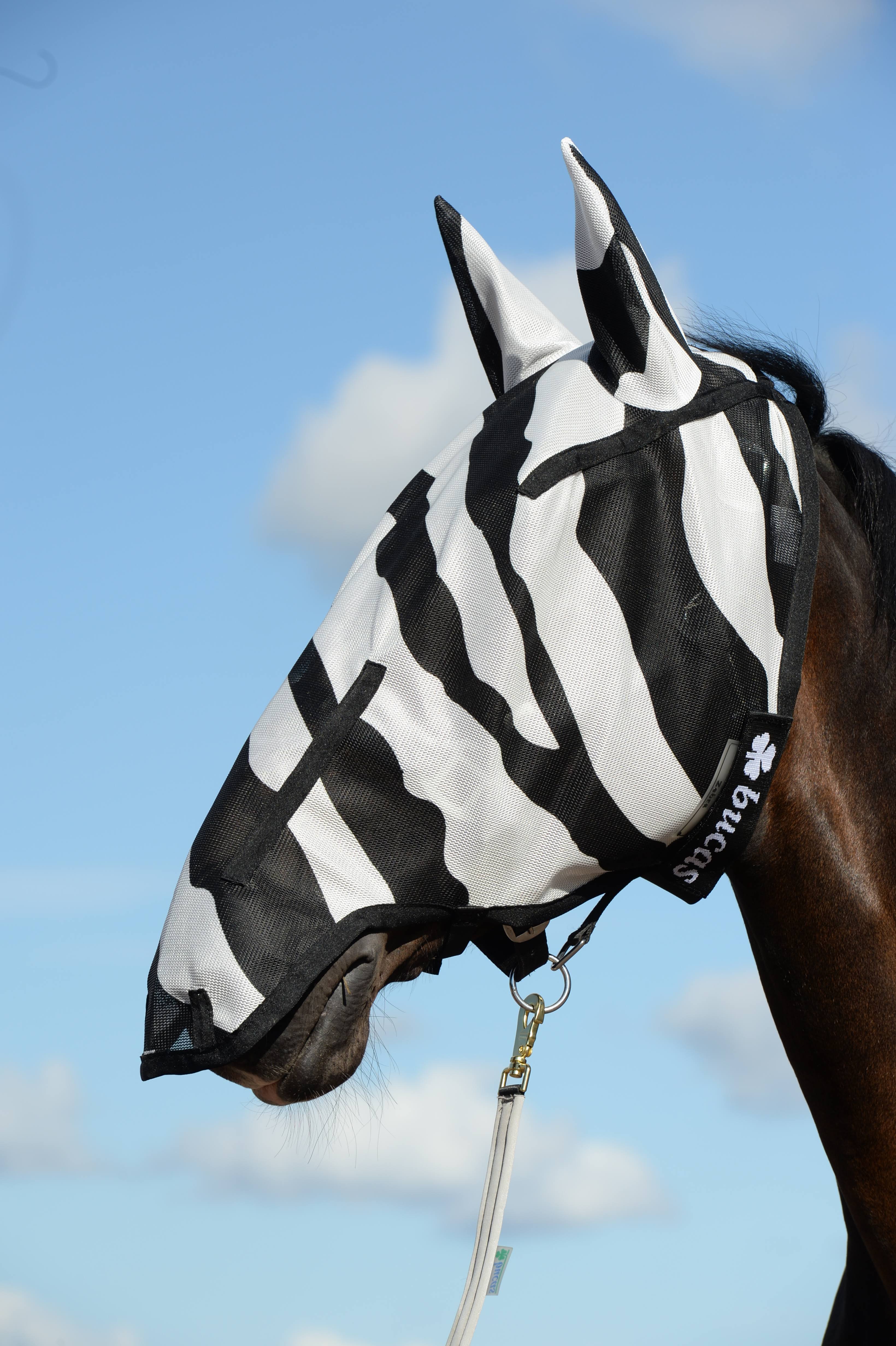 Bucas Buzz-Off Zebra Full Face Fly Mask, 105/XXS
