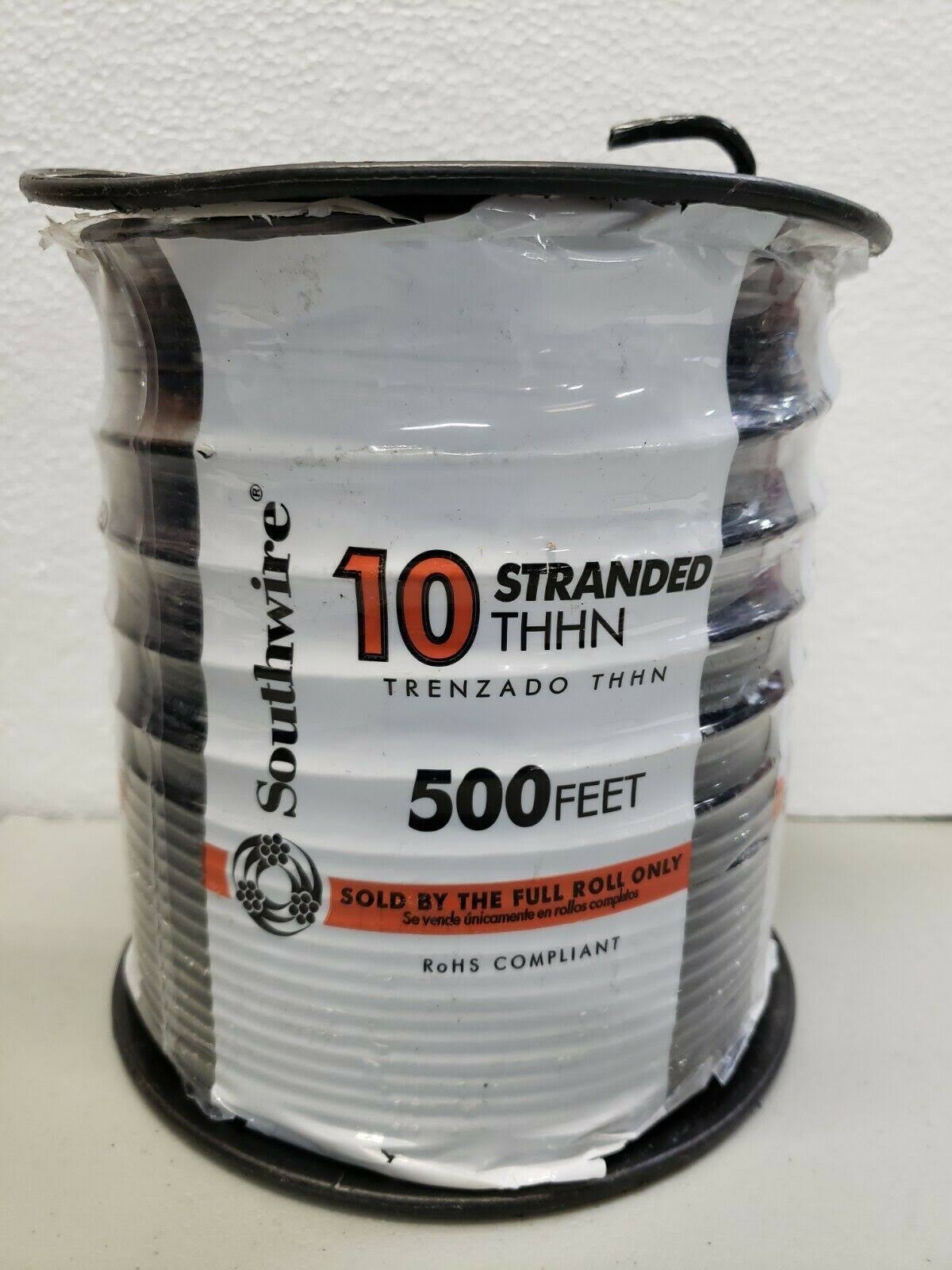 Southwire 500 ft. 10 Black Stranded Cu THHN Wire