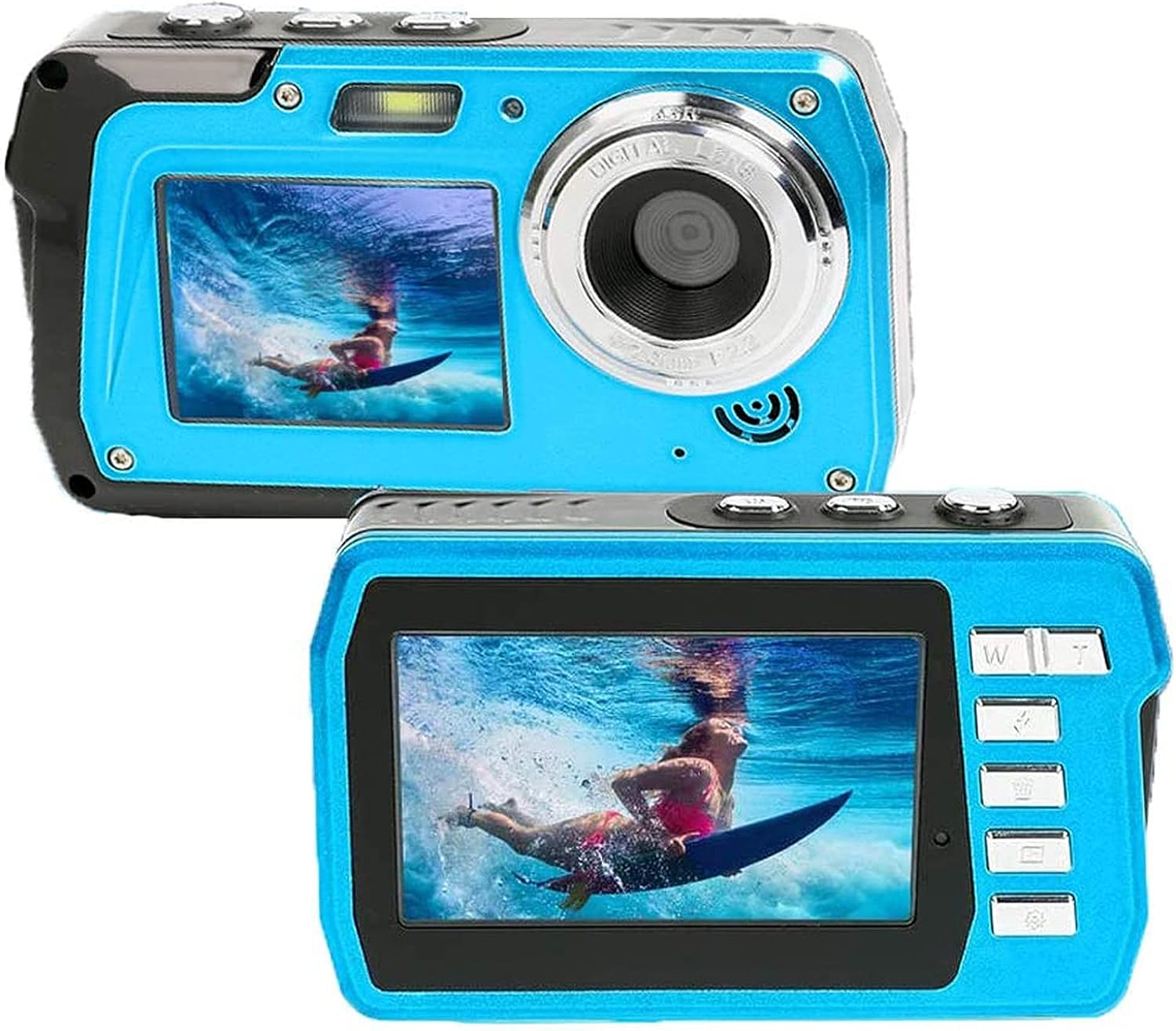 Underwater Camera Waterproof Digital Camera 48MP 2.7K Waterproof Camera Selfie Dual Screen Video Camera Point Shoot Digital Camera for Snorkeling Pack of 2
