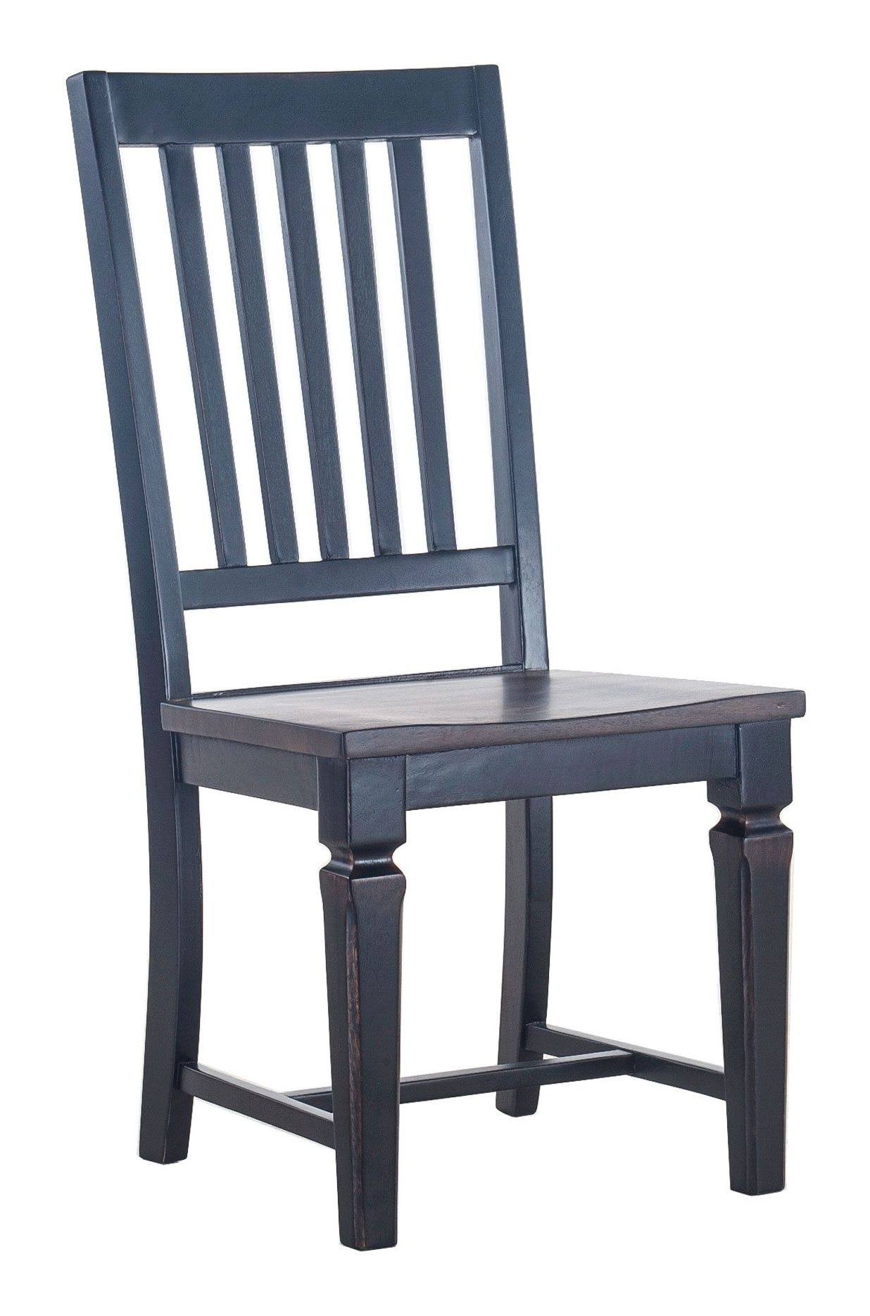 World Interiors Aureille Black Rubbed Dining Chairs, Set of 2