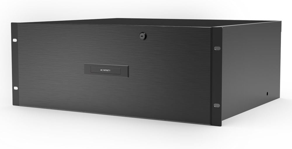 AC Infinity Rack Mount Drawer 4U with Aluminum Faceplate, with Lock and Key, for 19” Equipment Server AV DJ Cabinets Racks Pack of 2