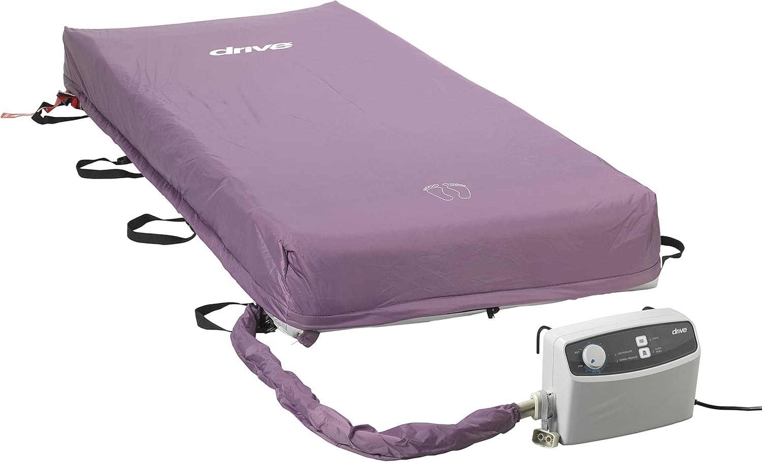 Drive Medical Med Aire Low Air Loss Mattress Replacement System with Alternating Pressure, Dark Purple, 8