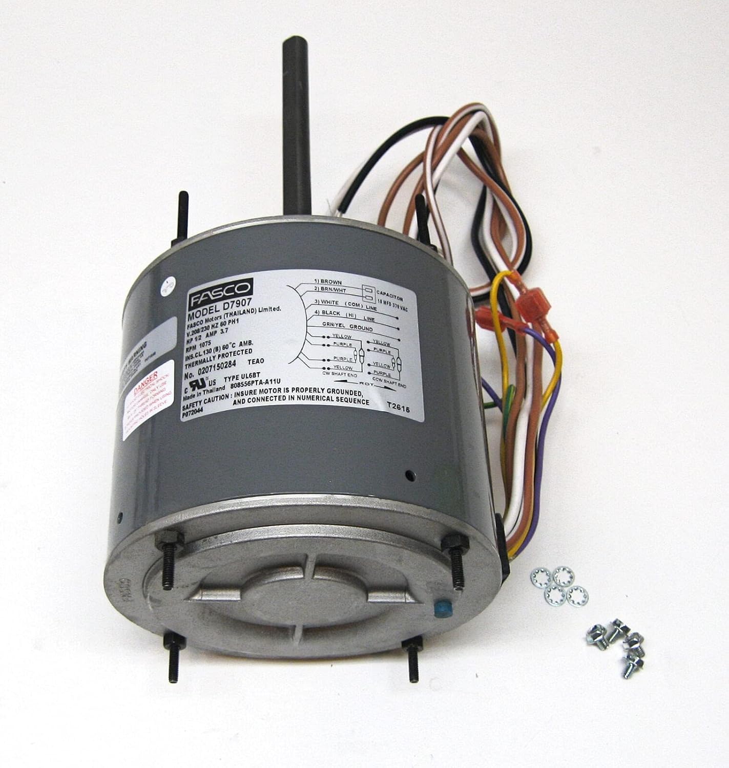 AC air conditioner condenser fan motor 1/2 HP 1075 RPM 230 V D7907