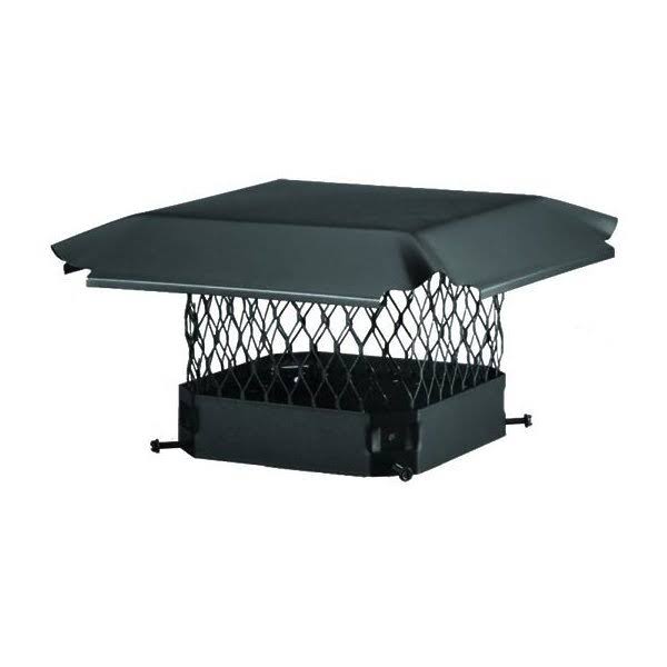 HY-C 13 x 13 Single Flue Chimney Cap, Black Galv Steel, 5/8x22 Mesh