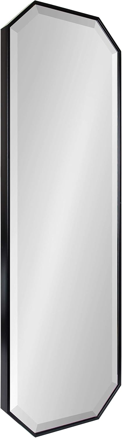 Kate and Laurel Rhodes Modern Full Length Framed Octagon Wall Mirror, 16 x 48, Gold, Decorative Glam Geometric Wall Accent