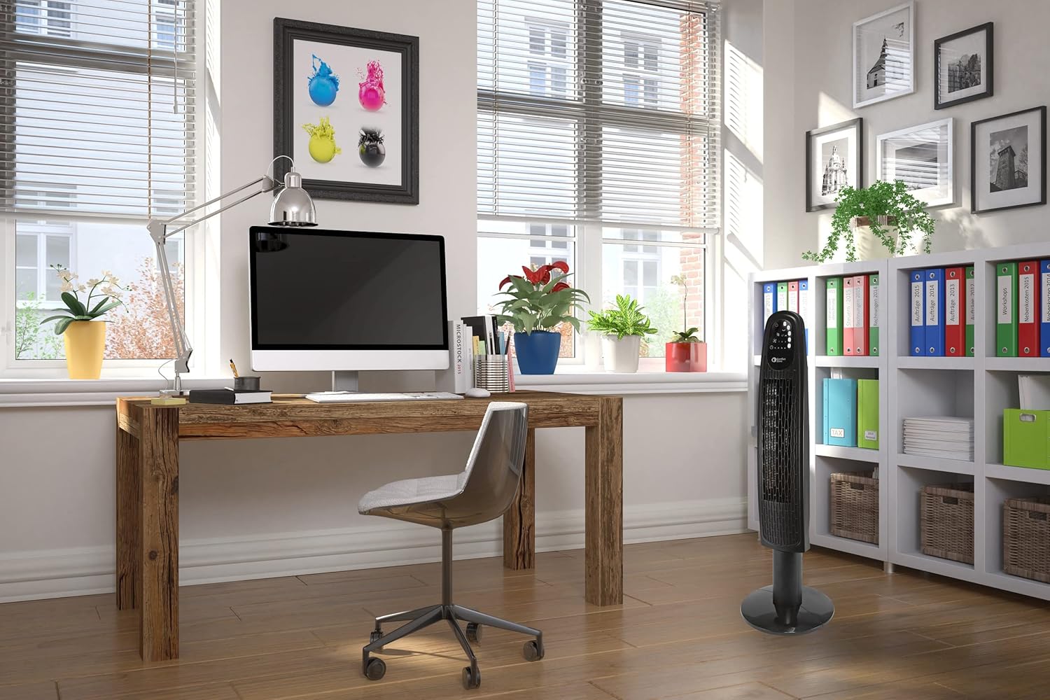 Comfort Zone CZTF336RBK Tower Fan with Remote, Oscillation, 4-Hour Timer with Sleep Mode, 3-Speed, 36-inch, Black