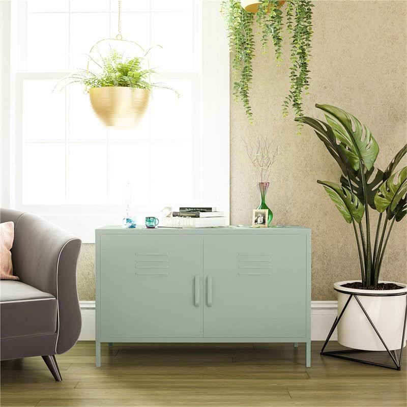 SystemBuild Bonanza 2 Door Metal Locker Accent Cabinet in Pale Green