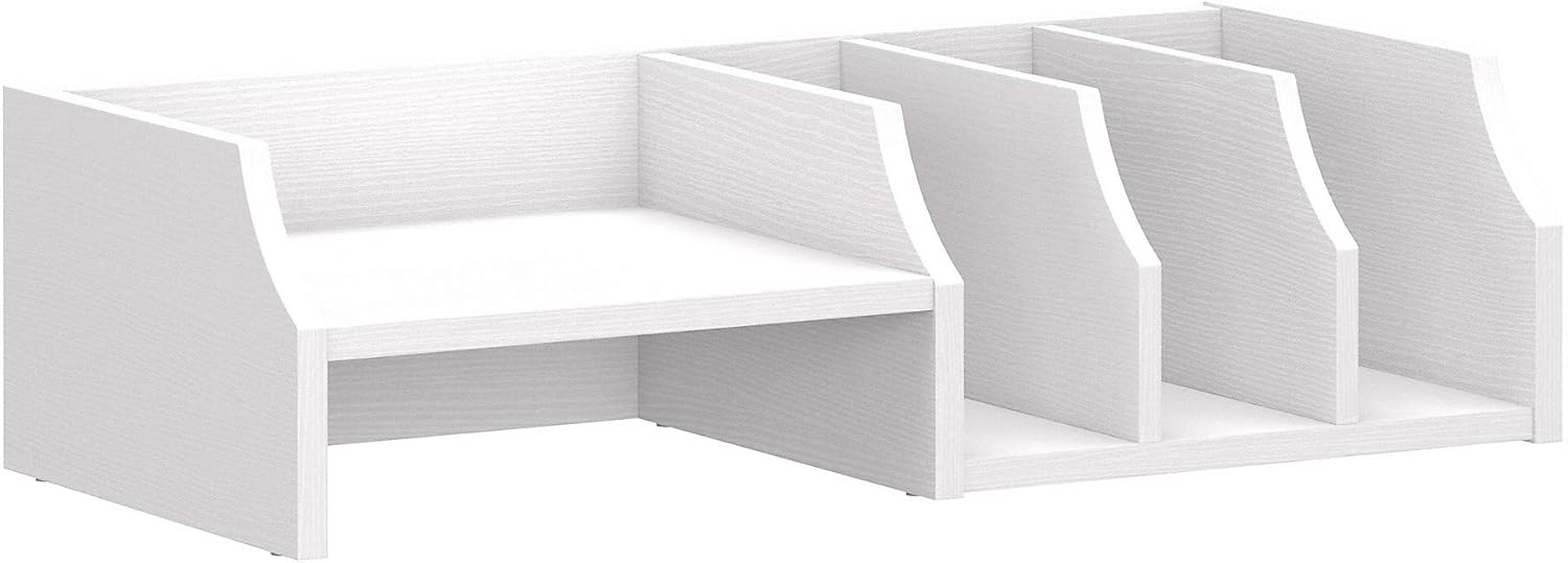 Bush Furniture Key West Desktop Organizer with Drawers in Washed Gray Pack of 2