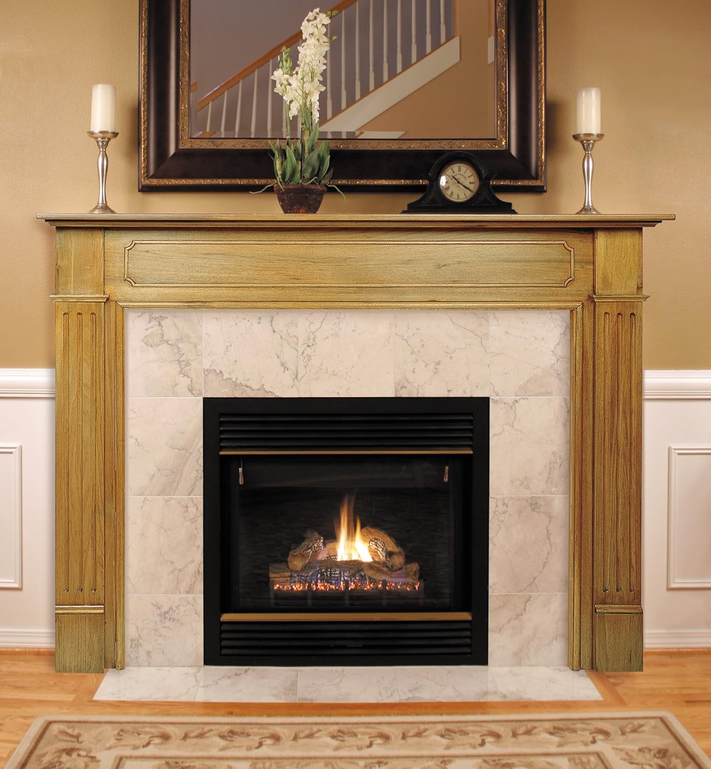 Pearl Mantels 110-56 Williamsburg Fireplace Mantel Surround, 56-Inch, Unfinished