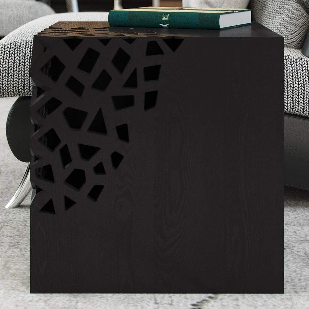Zuri Black Oak Finish Origami Side Table