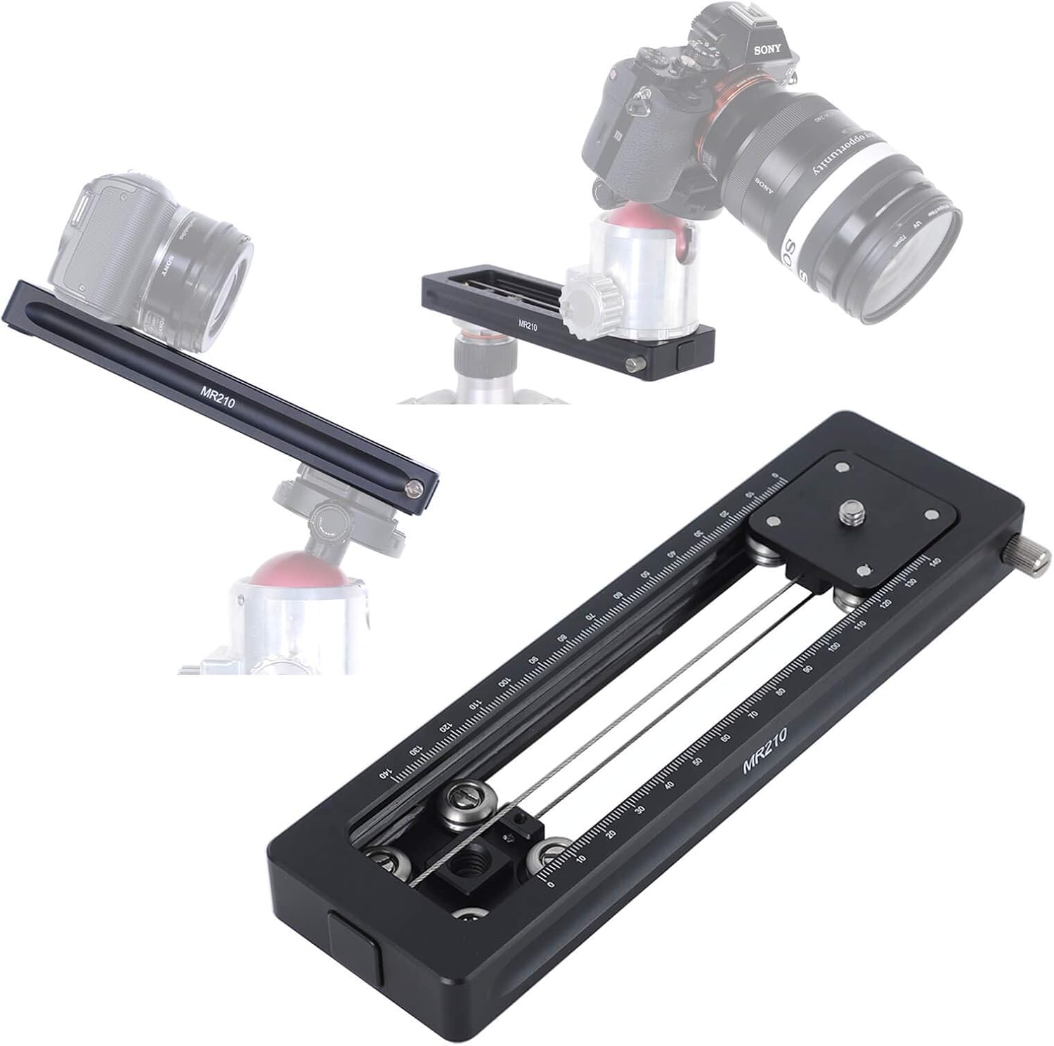 Macro Focusing Rail Slider for DSLR MILC Camera, Tripod Ballhead and Phone, Portable Damping Video Stabilizer Track Mini Precision Focus Close-up Shooting Clamp Plate for Macro Photography and Video