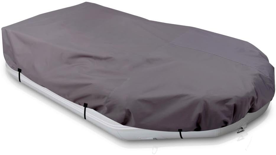Pyle Inflatable Boat Cover - 8.5’ - 9.5’ ft. Armor Shield Protective Storage - Waterproof 600 Denier Canvas and Weather Resistant with Sun Damage Protection (PCVFLT13) , Gray Pack of 2
