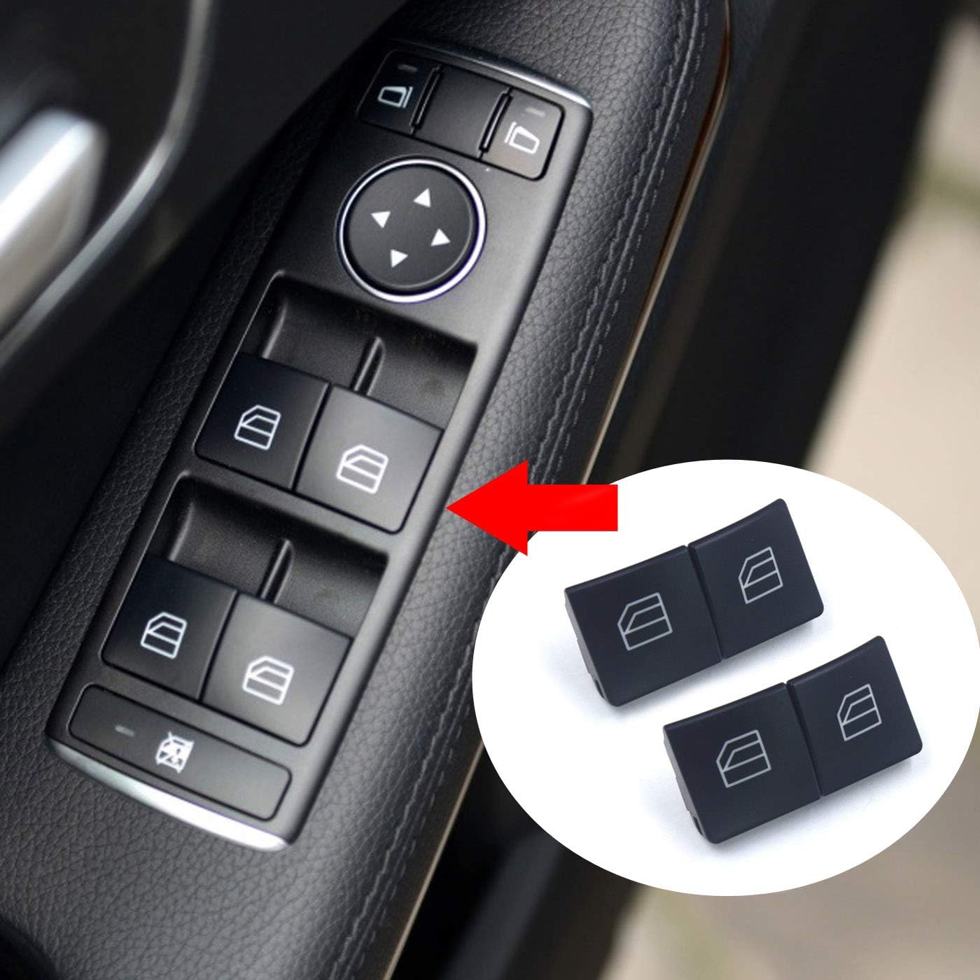 Power Window Control Switch Button Compatible with Benz W246 W242 W212 A207 C207 S212 E200 E250 E300 E350 B220 B180 B250 (4PCS) Pack of 2