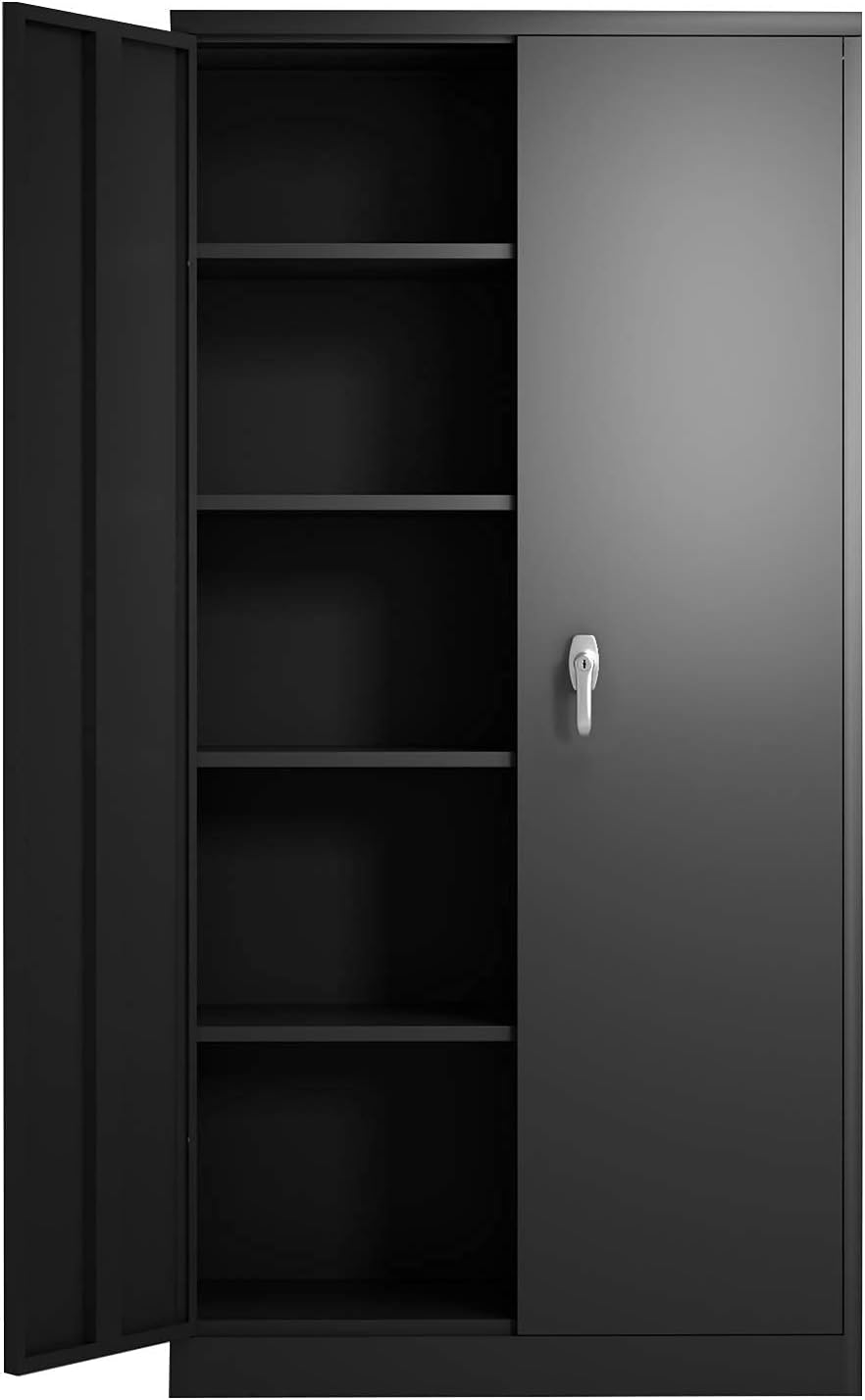 GREATMEET Metal Storage Cabinet with 2 Doors and 5 Shelves, 72