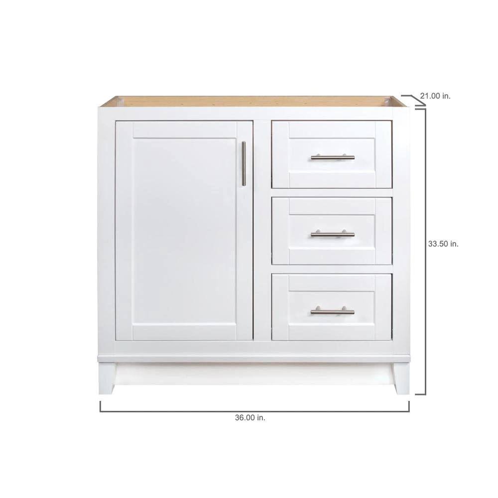 Glacier Bay Kinghurst 36 in. W x 21 in. D x 33.5 in. H Bathroom Vanity Cabinet Only in White