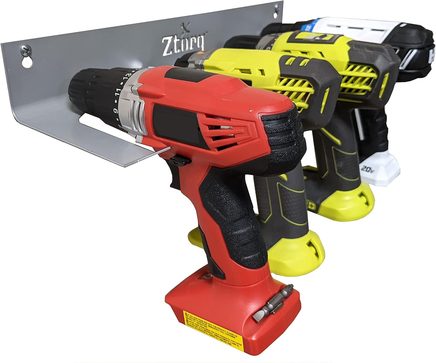 Ztorq Cordless Drill Tool Organizer - Drill Holder Storage Wall Mount Rack to optimize Garage Organization and Power Tool Storage