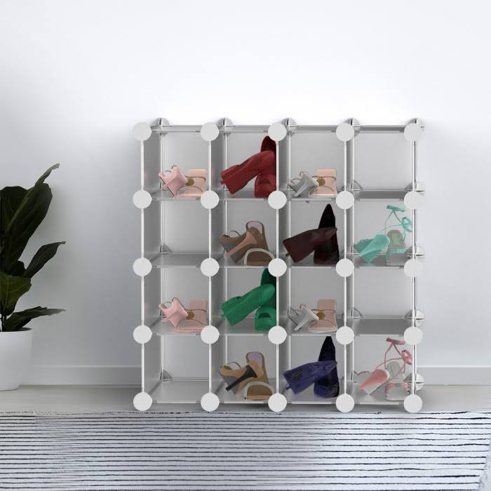 16 Piece Interlocking Storage Cubby ?Customizable and Stackable