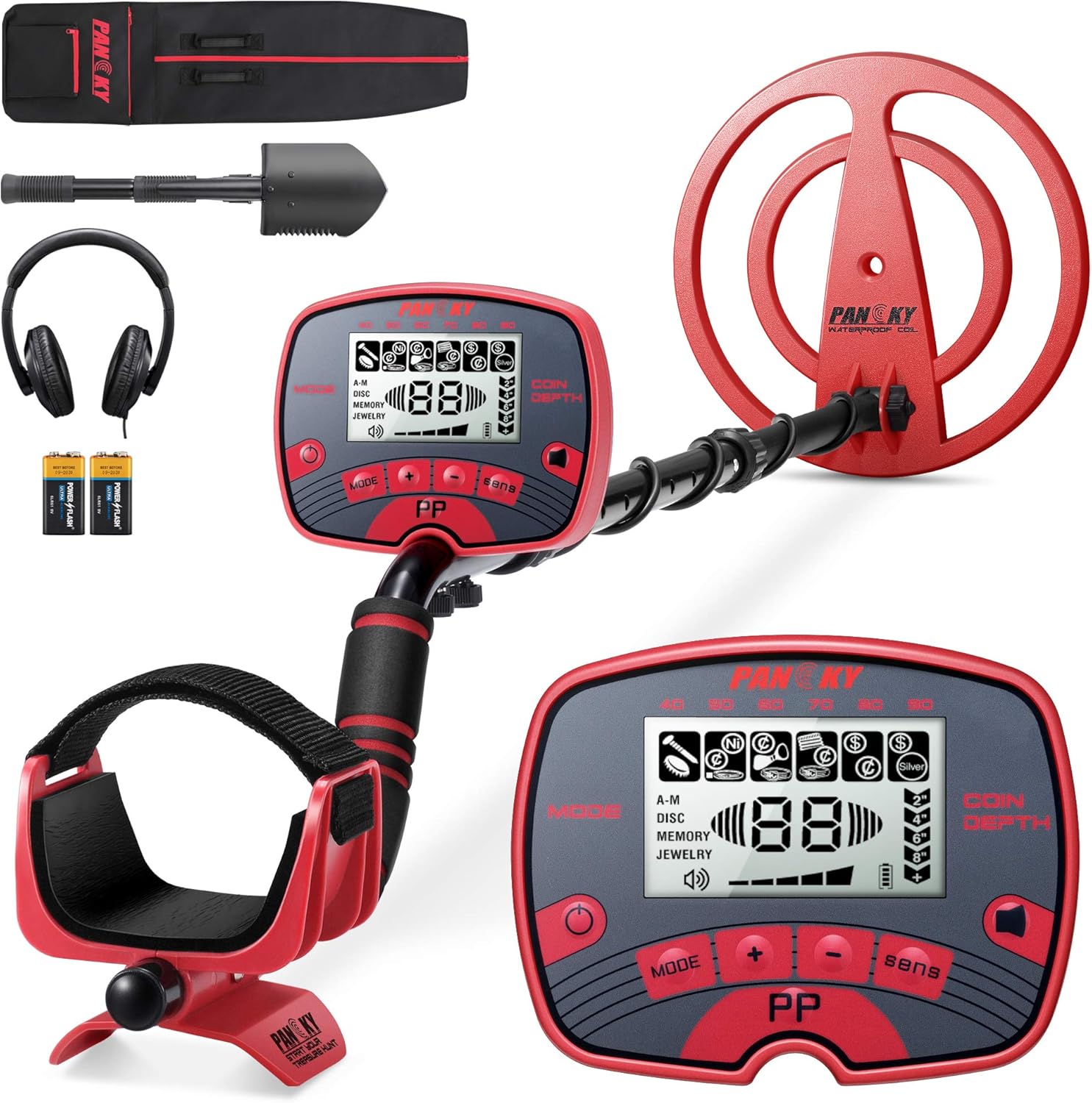 PANCKY Metal Detectors for Adults Waterproof - Professional Higher Accuracy Gold Detector with LCD Display, 5 Mode, Advanced DSP Chip 10