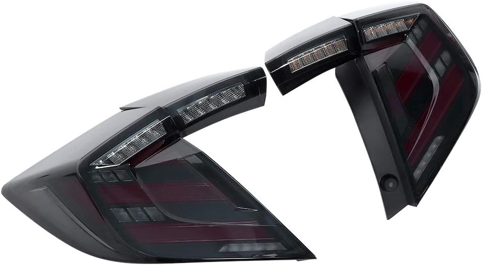 Taillights Assembly ,Reverse Light LED Tail Lights Assembly Refit for Mugen Style Fit for Civic 10th Hatchback FK 2016‑2020