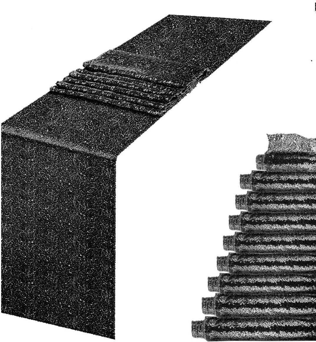 JYFLZQ Hot Pink Sequin Table Runner 12