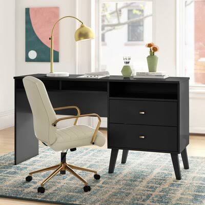 Alyssa Desk Mercury Row Color: Black