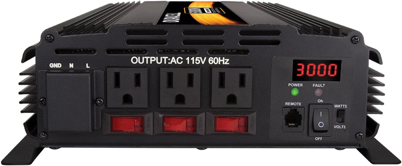Battery-Biz Duracell 3000W High Powered Inverter, Black, DRINV3000