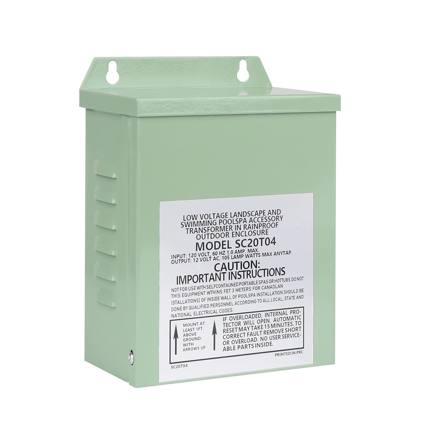 TCEUMIK 105W Pool Light Transformer 120V to 12V AC SPA Bulb Safety 105 Watt Rated Transformer for Indoor/Outdoor Swimming Pool/SPA/Inground Underwater Fixture/Submersible Light/Landscape Light Green