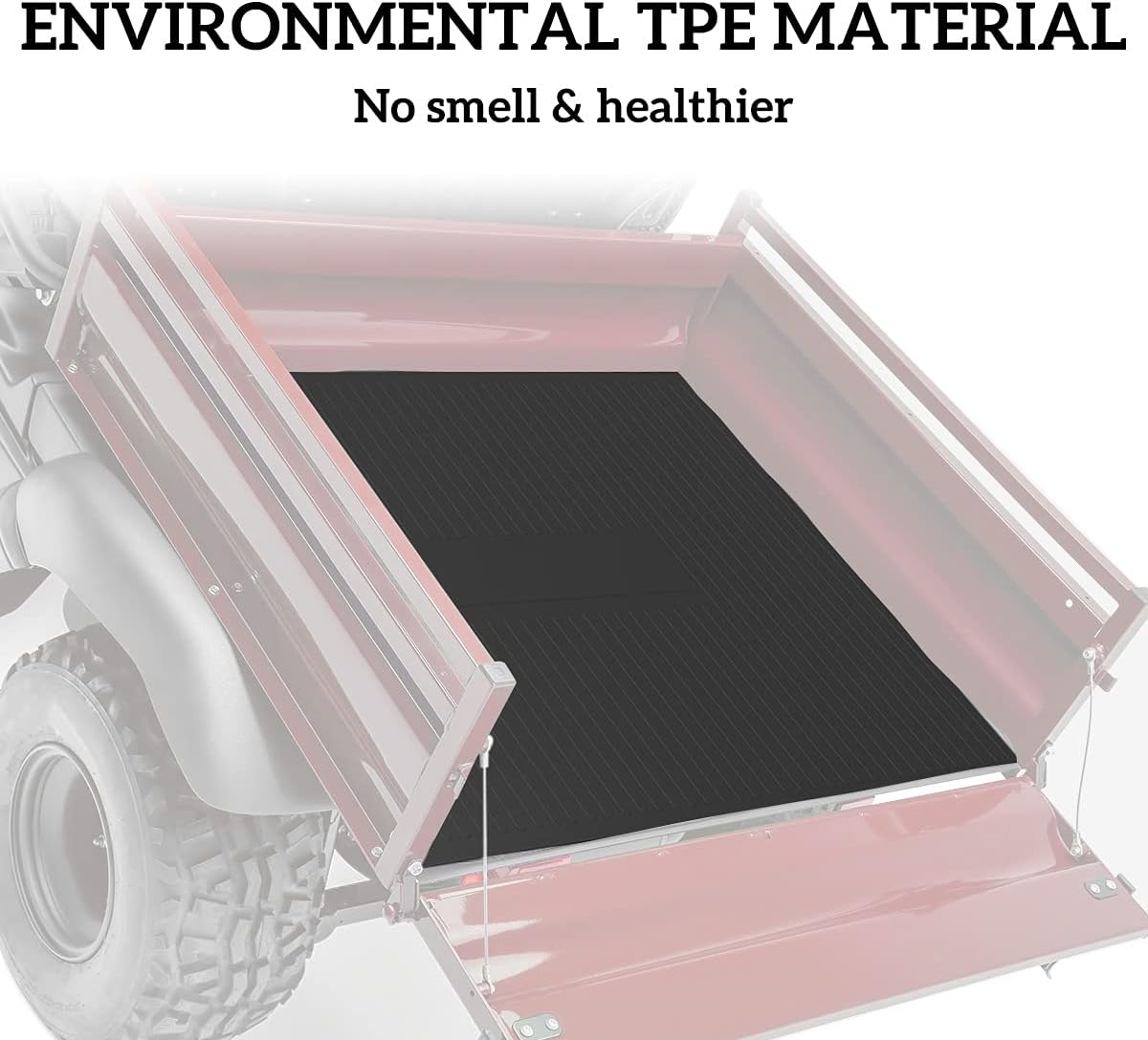 SAUTVS Rubber Cargo Bed Mat for Mule SX 610, TPE Rear Cargo Mat All Weather Protector Slush Liner for Kawasaki Mule SX 2017-2021 / Mule 610 600 2005-2016 Accessories (Replace #KAF550-030)