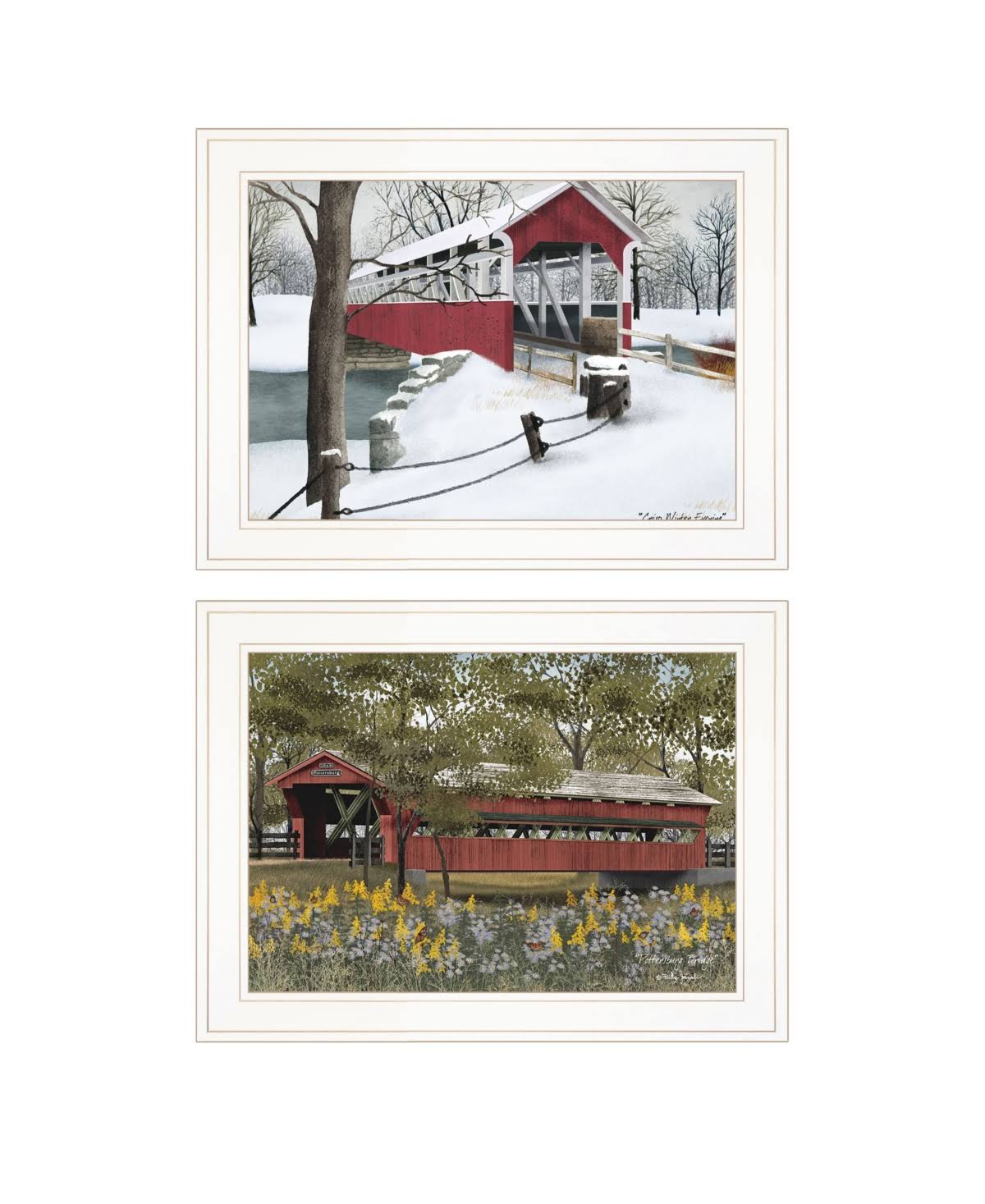 Covered Bridge Collection II 2-Piece Vignette by Billy Jacobs Wood Multi-Color