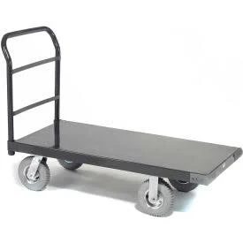 Global Industrial Steel Deck Platform Truck 48 x 30 1200 lb. Capacity 8x22 Pneumatic Casters