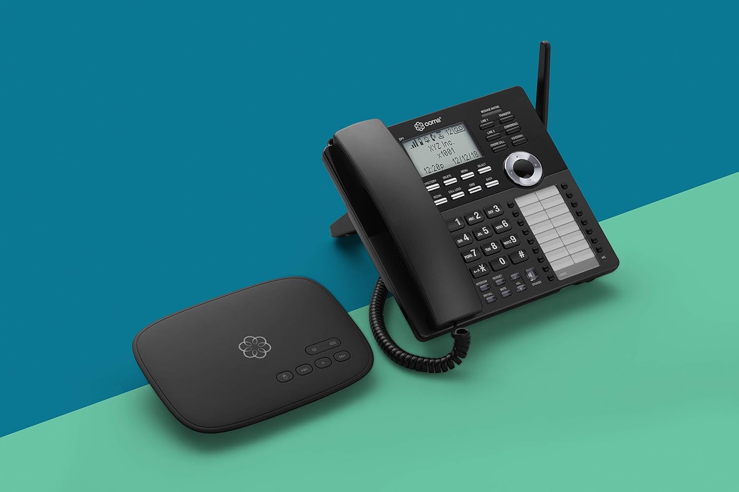 ooma DP1-T Wireless Business Desk Phone. Connects wirelessly to ooma Telo Base Station. Works with ooma Telo VoIP Free Internet Home Phone Service,Black