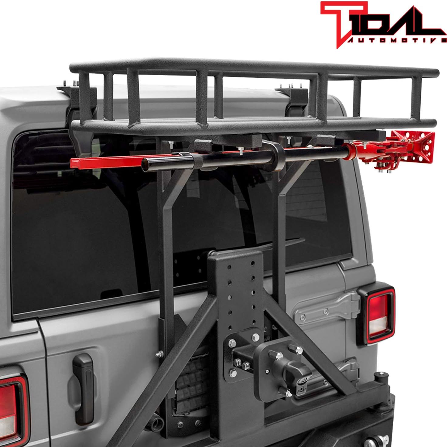 Tidal Rear Cargo Carrier Basket on OE Tailgate with Jack Mount Fit for 18-22 Wrangler JL