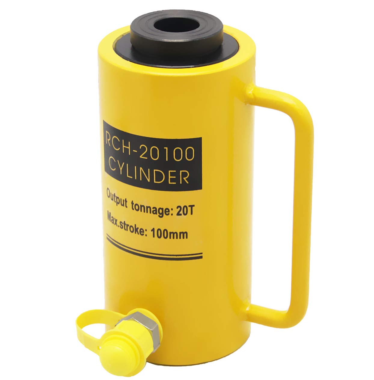 NEWTRY 20 ton Hollow Hydraulic Cylinder Ram Jack Stoke 100mm(3.94 inch) Protable Industrial Lifting Jack, not for Car (20 Ton Stoke 100mm)