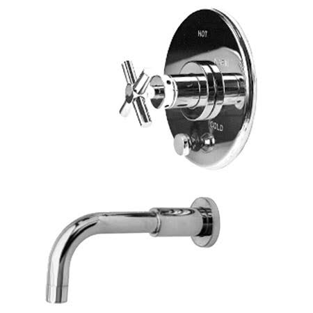 Newport Brass 4-992BP-54 Gloss Black East Linear Balanced Pressure Tub and Shower Trim Plate with Cross Handle