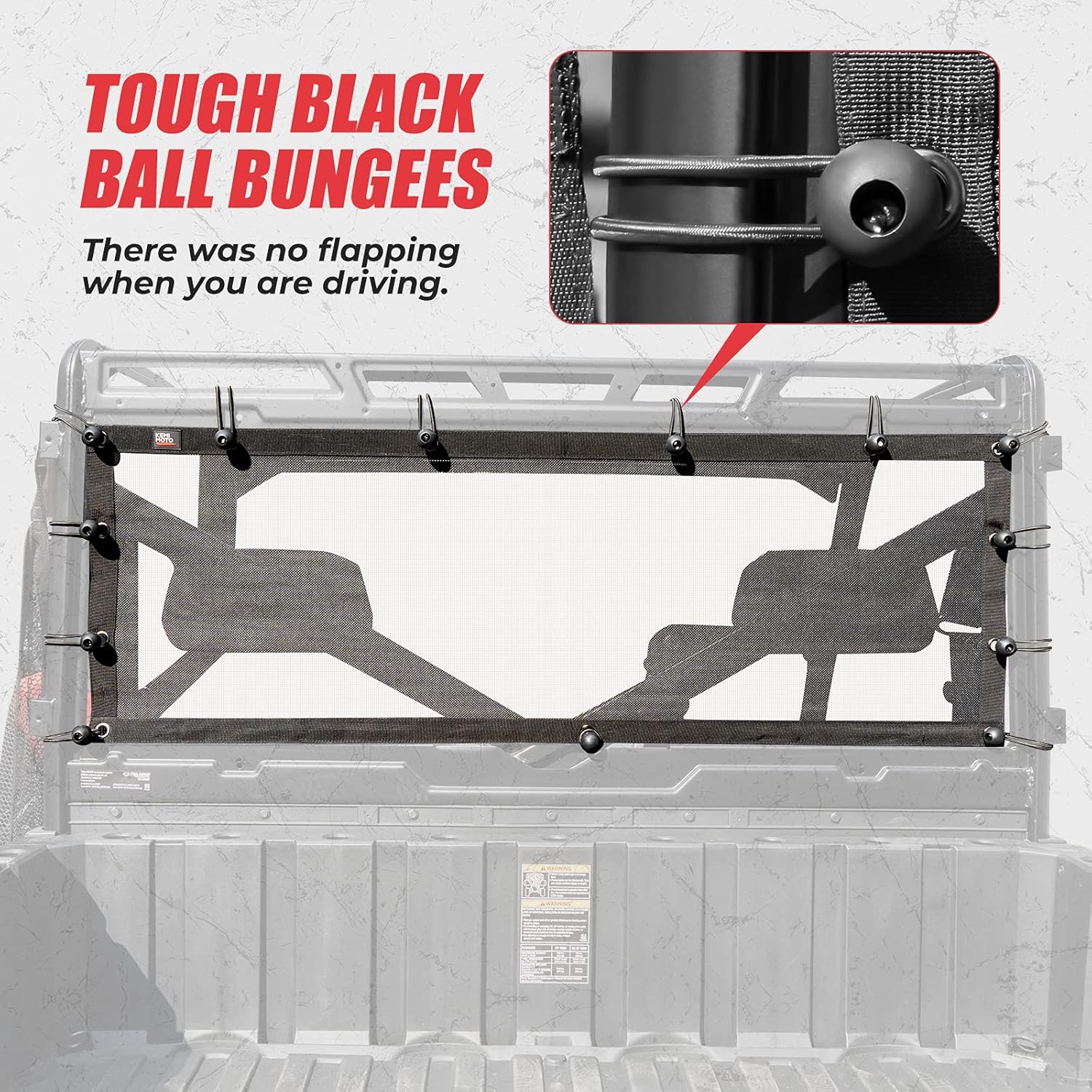 KEMIMOTO UTV Soft Rear Window Net Mesh Sun UV Protection Compatible with Polaris Ranger XP 1000 2017 2018 2019 2020 2021 2022 Pack of 2