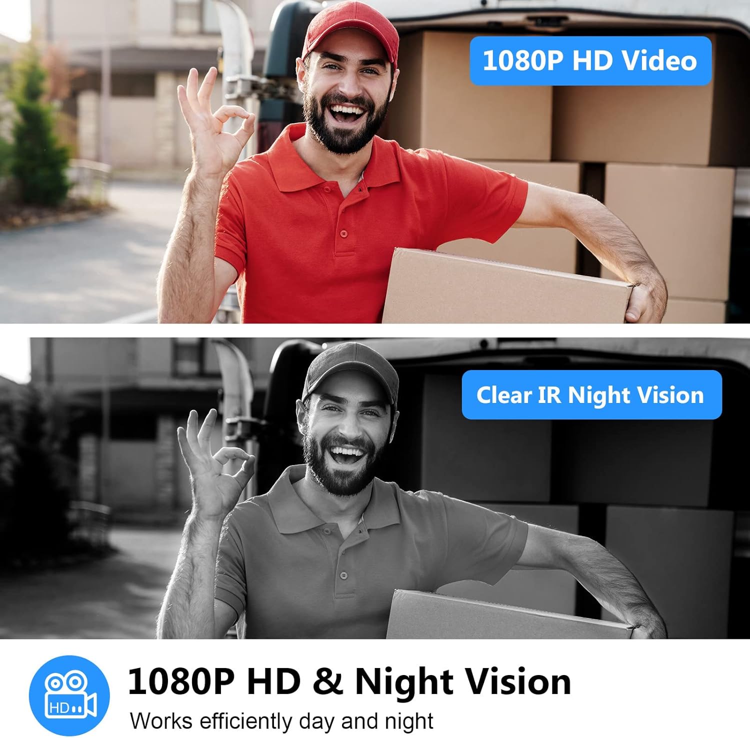 Wi-Fi Smart Doorbell Camera, ETSROW Wireless Video Doorbell Camera with Chime, 1080P HD, Human Detection, Night Vision, 2-Way Audio, IP65 Weatherproof, Local & Cloud Storage(Optional) Pack of 2