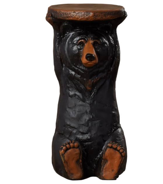 Design Toscano Black Forest Bear Pedestal Table