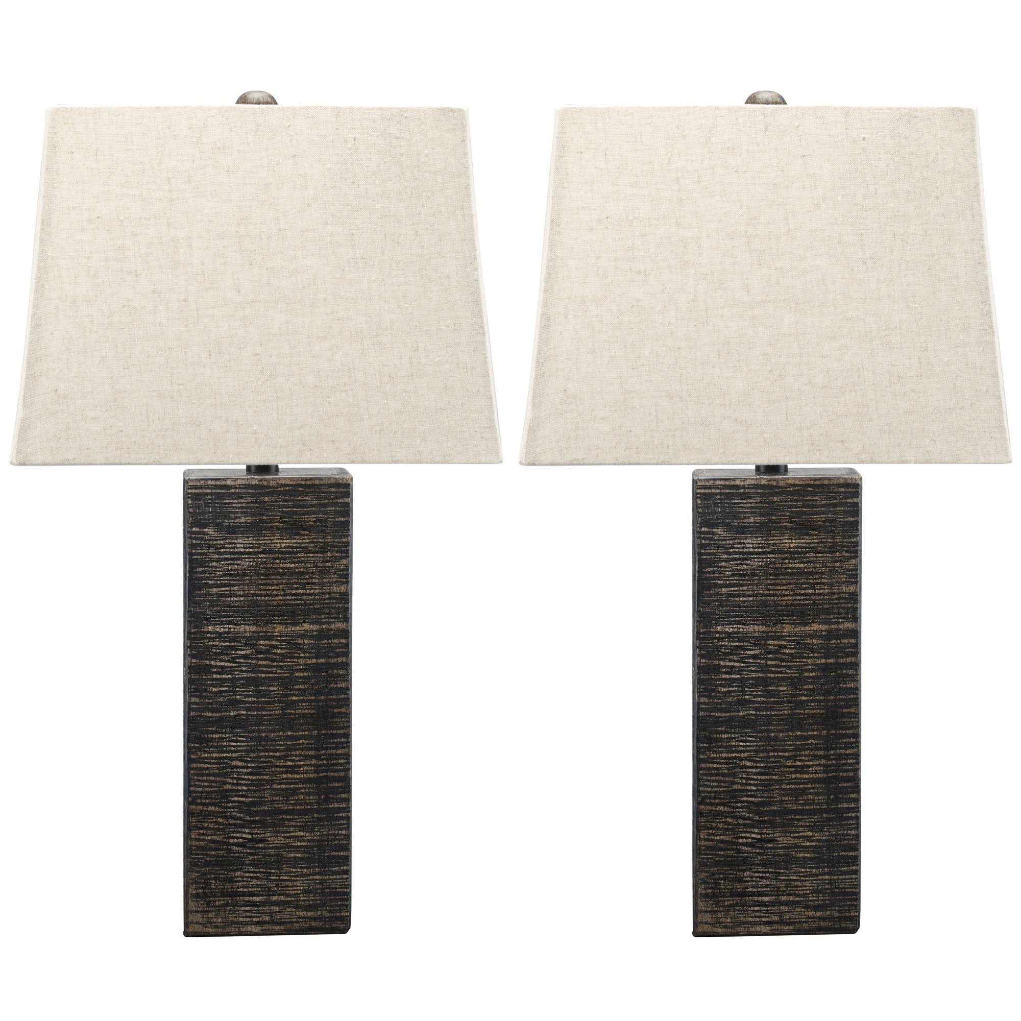 Ashley Mahak Black Wood Table Lamp - Set of 2