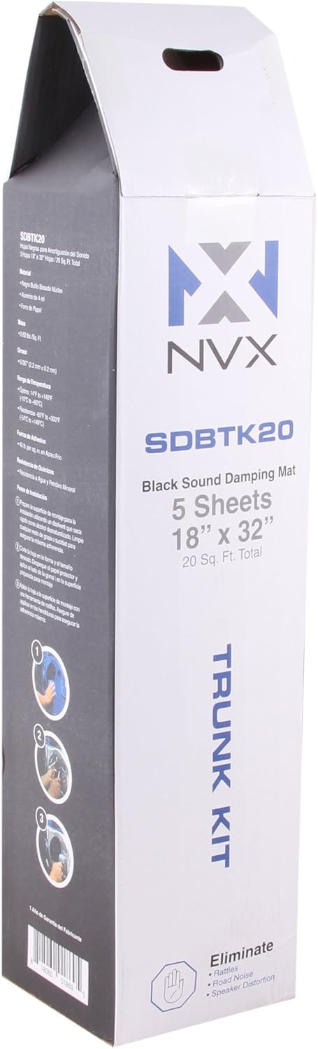 NVX SDBTK20 20sqft of Black Professional Grade 90mil Sound Deadening/Damping Kit