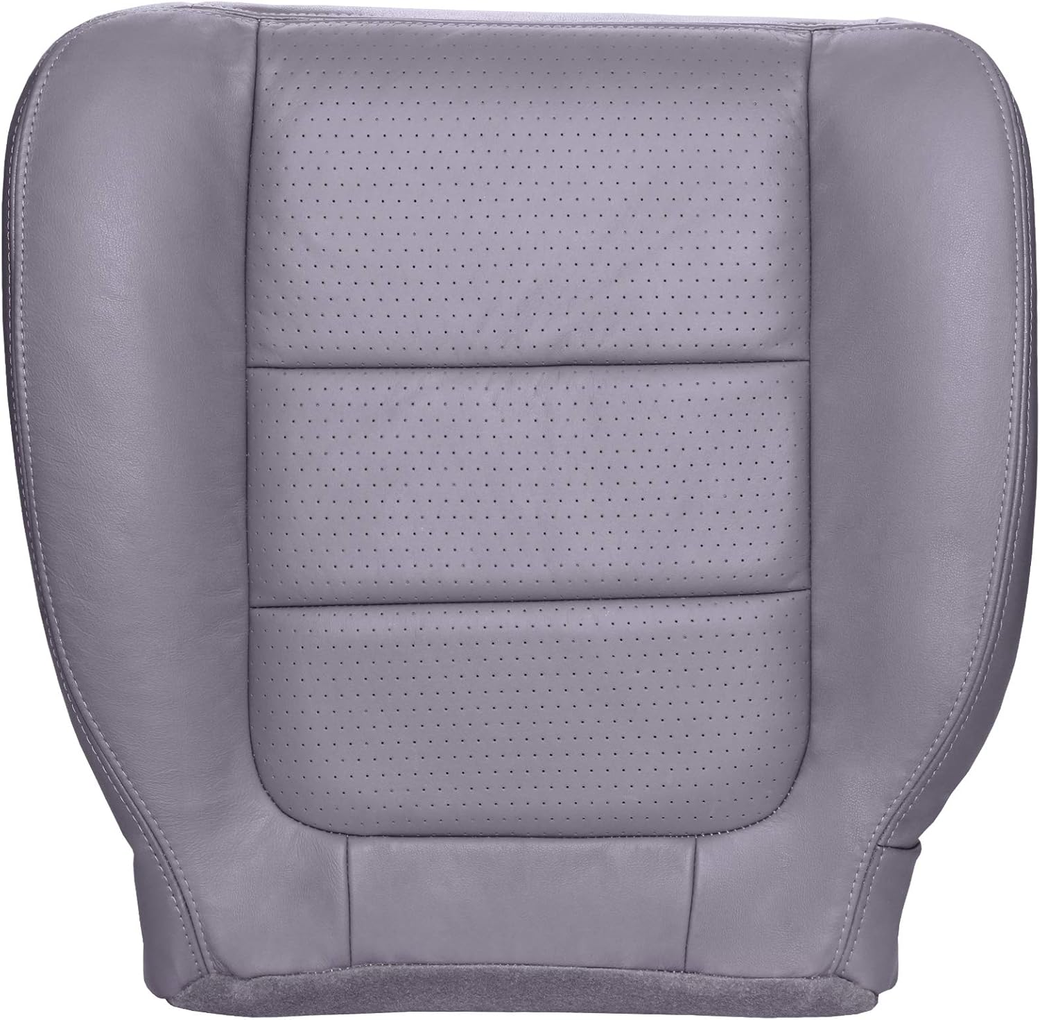 The Seat Shop Driver Bottom Replacement Perforated Leather Seat Cover - Medium Parchment Tan (Compatible with 2001-2003 Ford F250 and F350 Super Duty Lariat Extended Cab)