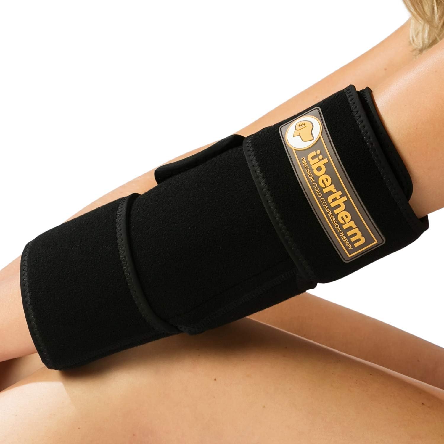 übertherm Elbow Ice Pack Wrap for Injuries Reusable | Long-Lasting Cold Compression Without Ice-Burn | Pain Relief for Tendonitis, Tennis Elbow, Sports Injury Pain | 1-Year Warranty