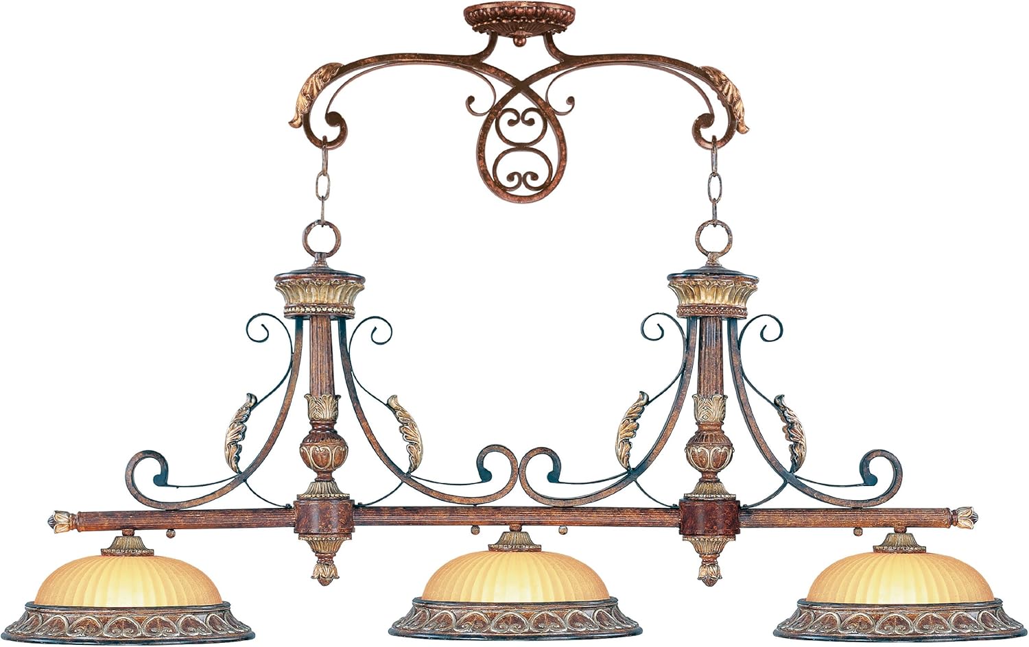 Livex Lighting 8584-63 Villa Verona Bronze with Aged Gold Leaf Accents Island