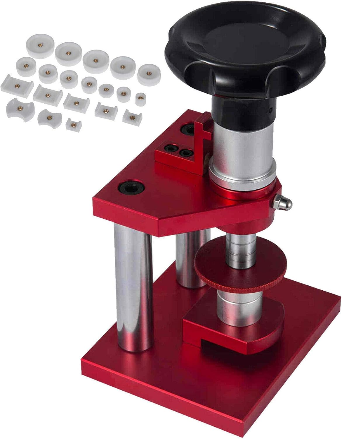 Happybuy Watch Repair Tools Watch Press W/20Dies Watch Case Closer For Close Snap Off Watch Back Cover Capper Back Closing Machine Bench Tool Crystal Bezel Press Case Watchmaker Watch Repair Tool