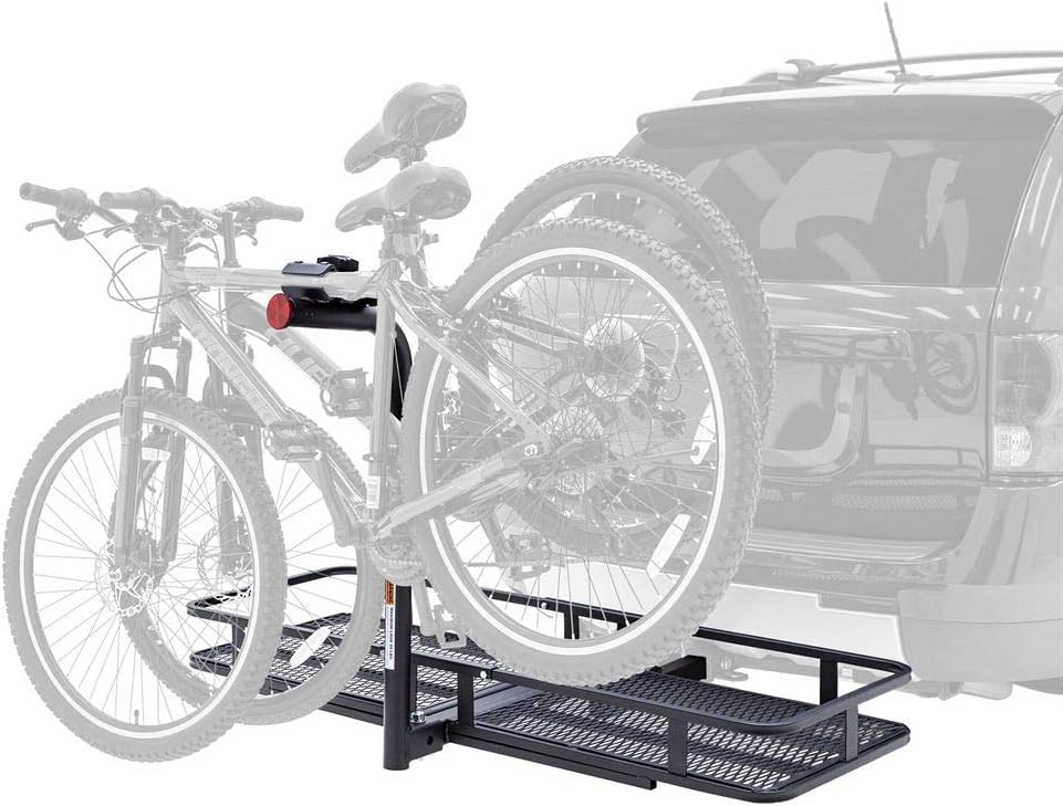 Apex BCCB-1169-2 Steel Basket Cargo Carrier with Bike Rack, Fits 2 Bikes