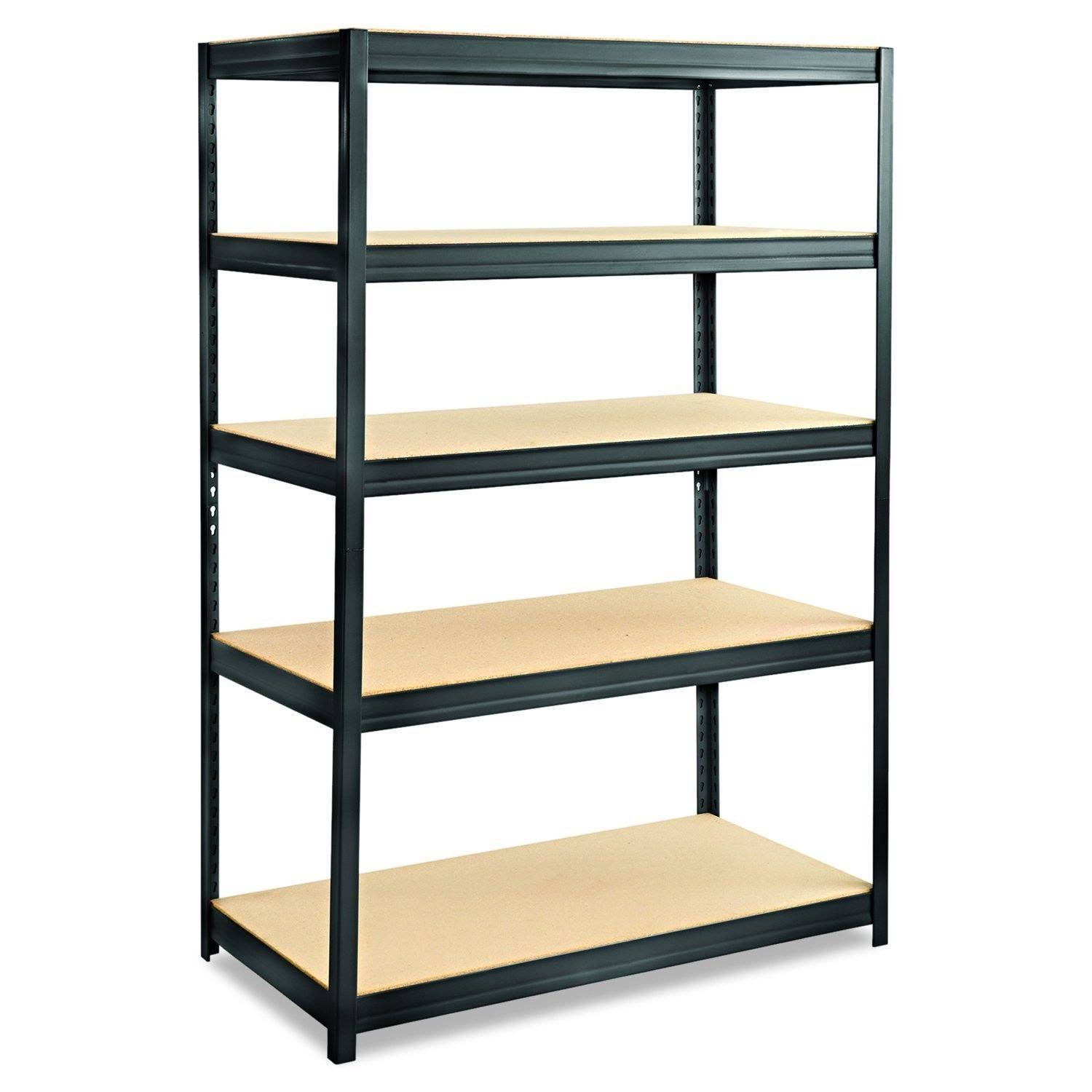 Safco Products 6244BL Boltless Steel and Particleboard Shelving 48 W x 24 D 72 H with 5 Shelves Black