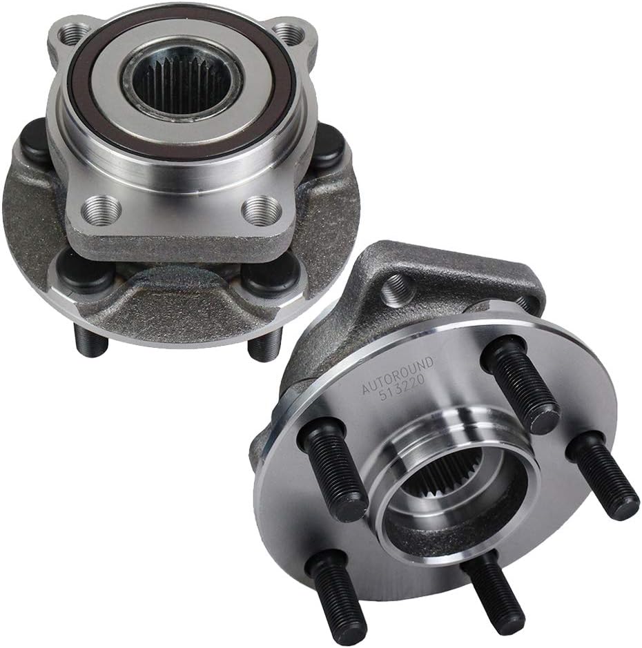 Autoround 513220 Both Front Driver Passenger Side Wheel Hub and Bearing Assembly 5-Lug w/ABS, 2-Pack