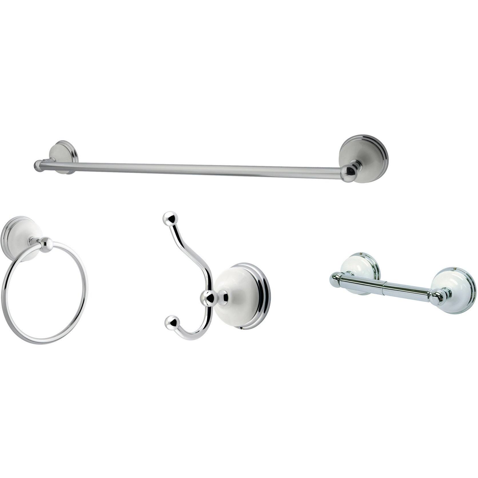 Kingston Brass Victorian 4-Piece Polished Chrome Bathroom Accessory Set PBAK1112478C